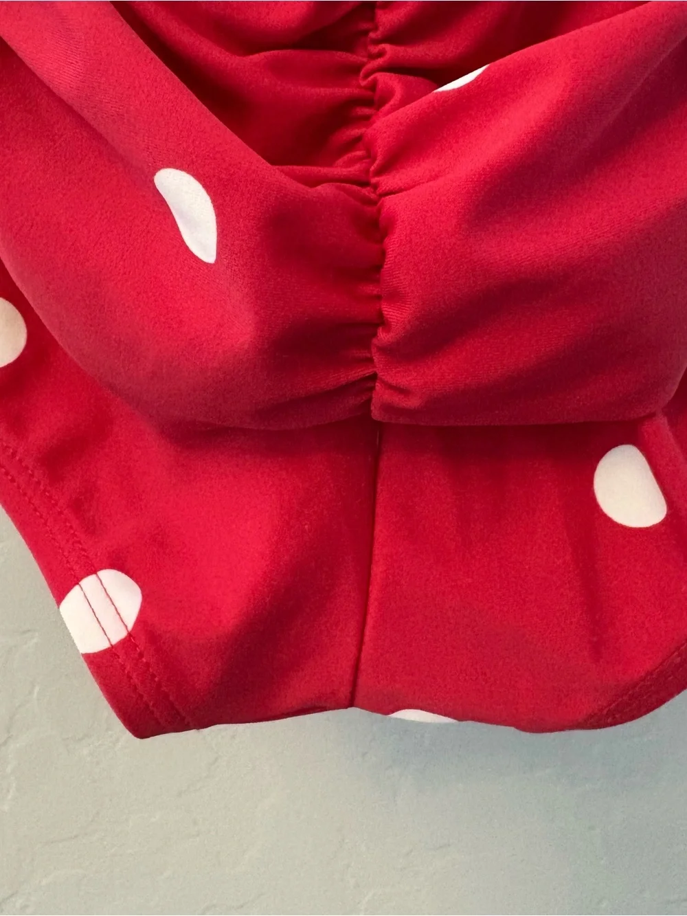 Unique vintage swim mansfield halter red white one piece dot swimsuit medium